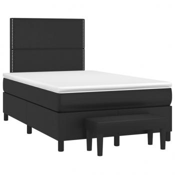 ARDEBO.de - Boxspringbett mit Matratze Schwarz 120x190 cm Kunstleder