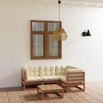 ARDEBO.de - 5-tlg. Garten-Lounge-Set mit Kissen Kiefer Massivholz