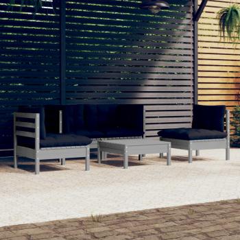 ARDEBO.de - 5-tlg. Garten-Lounge-Set mit Kissen Kiefer Massivholz