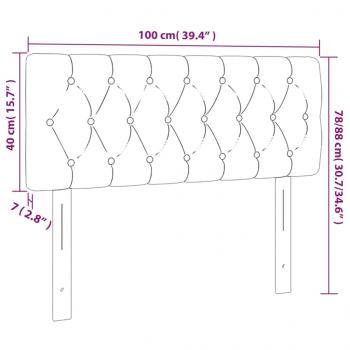 LED Kopfteil Blau 100x7x78/88 cm Stoff