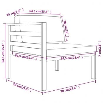 6-tlg. Garten-Lounge-Set mit Kissen Aluminium Anthrazit