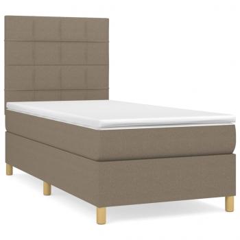 Boxspringbett mit Matratze Taupe 90x190 cm Stoff