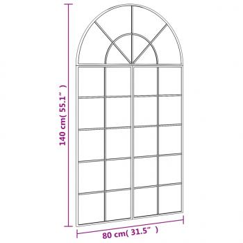 Wandspiegel Schwarz 80x140 cm Gewölbt Eisen