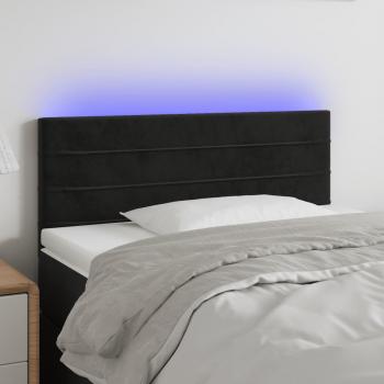 ARDEBO.de - LED Kopfteil Schwarz 100x5x78/88 cm Samt