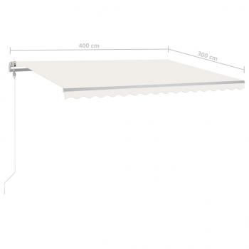 Automatische Markise mit LED Windsensor 400x300 cm Creme