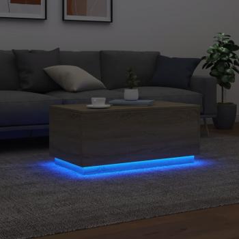 Couchtisch mit LED-Leuchten Sonoma-Eiche 90x50x40 cm