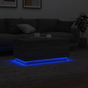 Couchtisch mit LED-Leuchten Grau Sonoma 90x50x40 cm