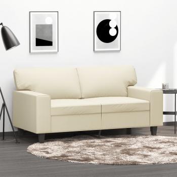 ARDEBO.de - 2-Sitzer-Sofa Creme 120 cm Kunstleder