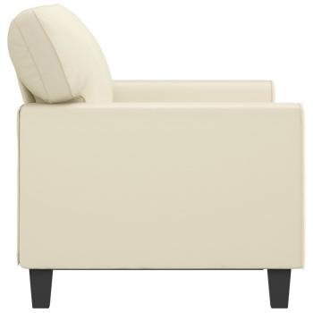 2-Sitzer-Sofa Creme 120 cm Kunstleder