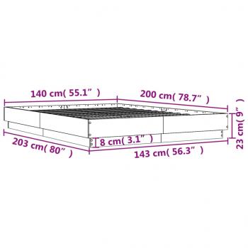 Bettgestell Weiß 140x200 cm Holzwerkstoff