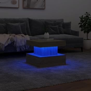 Couchtisch mit LED-Leuchten Sonoma-Eiche 50x50x40 cm