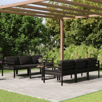 ARDEBO.de - 7-tlg. Garten-Lounge-Set mit Kissen Aluminium Anthrazit