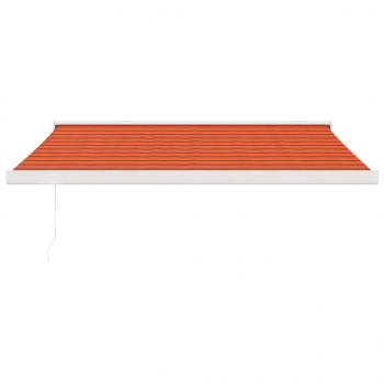 Markise Einziehbar Orange und Braun 3x2,5 m Stoff und Aluminium