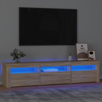 ARDEBO.de - TV-Schrank mit LED-Leuchten Sonoma-Eiche 180x35x40 cm