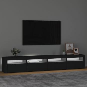 TV-Schrank mit LED-Leuchten Schwarz 240x35x40 cm