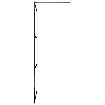 Duschwand mit Ablage für Walk-In-Dusche Schwarz 100x195 cm ESG