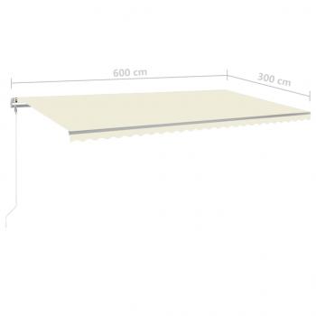 Automatische Markise mit LED & Windsensor 600x300 cm Creme