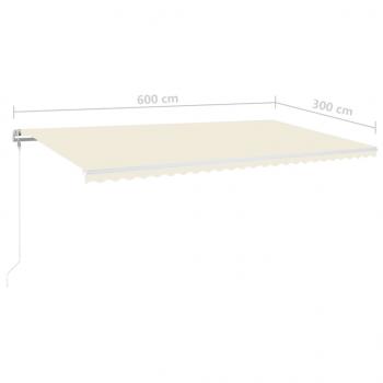 Automatische Markise mit LED & Windsensor 600x300 cm Creme