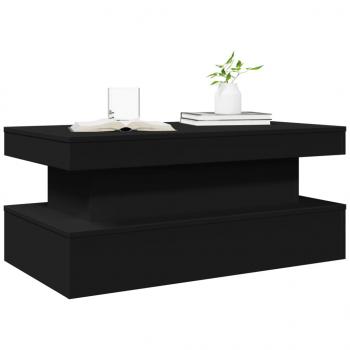 Couchtisch mit LED-Leuchten Schwarz 90x50x40 cm