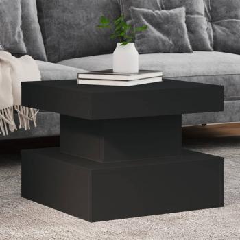 ARDEBO.de - Couchtisch mit LED-Leuchten Schwarz 50x50x40 cm