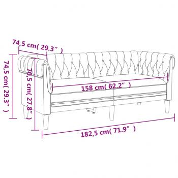 Chesterfield-Sofa 2-Sitzer Dunkelgrün Stoff