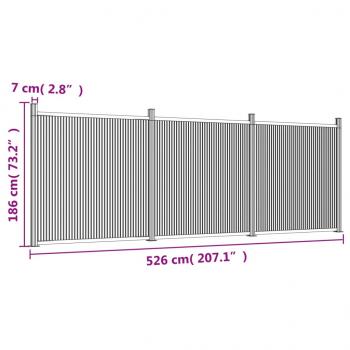 Zaunelement Grau 526x186 cm WPC