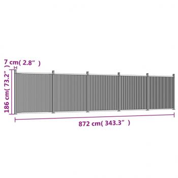 Zaunelement Grau 872x186 cm WPC