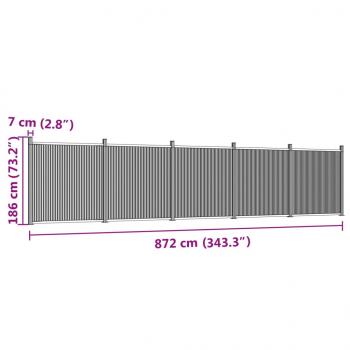 Zaunelement Grau 872x186 cm WPC