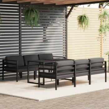 ARDEBO.de - 7-tlg. Garten-Lounge-Set mit Kissen Aluminium Anthrazit