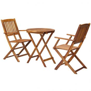 ARDEBO.de - 3-tlg. Bistro-Set Klappbar Massivholz Akazie