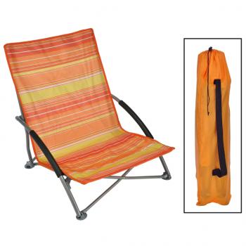 ARDEBO.de - HI Strandstuhl Klappbar Orange 65 × 55 × 25/65 cm