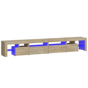 TV-Schrank mit LED-Leuchten Sonoma-Eiche 260x36,5x40 cm