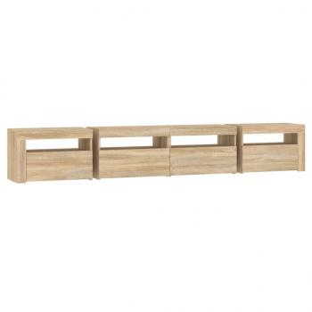 TV-Schrank mit LED-Leuchten Sonoma-Eiche 240x35x40 cm