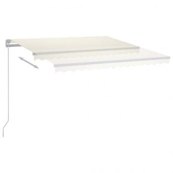 Markise Manuell Einziehbar mit LED 400x300 cm Creme