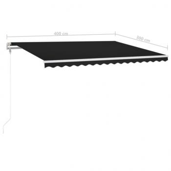 Automatische Markise mit LED Windsensor 400x300 cm Anthrazit