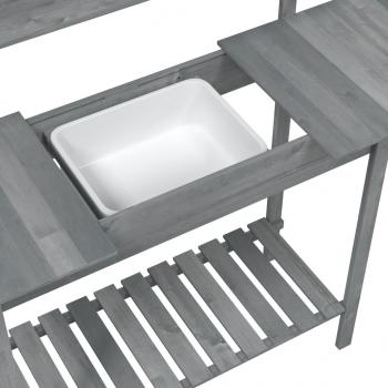 Pflanztisch mit Waschbecken 147,5x44x139,5 cm Massivholz Tanne