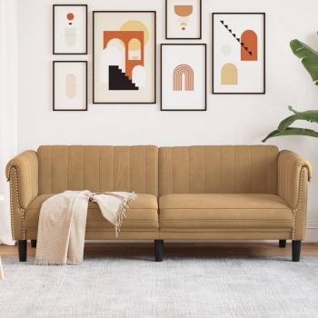 ARDEBO.de - 3-Sitzer Sofa Braun Kunstleder Wildleder-Optik