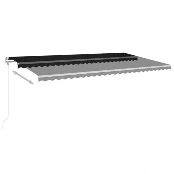 Markise Manuell Einziehbar mit LED 6x3,5 m Anthrazit