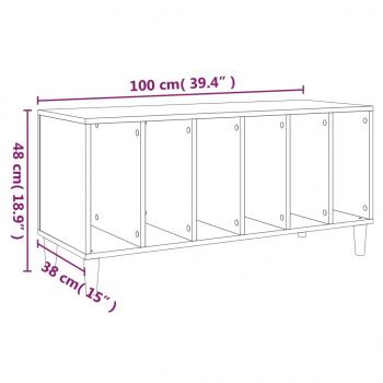 Plattenschrank Braun Eichen-Optik 100x38x48 cm Holzwerkstoff