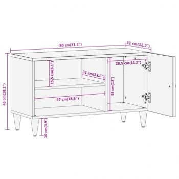 TV-Schrank 80x31x46 cm Massivholz Mango