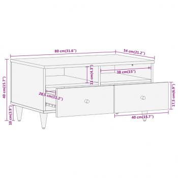 Couchtisch 80x54x40 cm Massivholz Mango