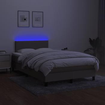 Boxspringbett mit Matratze & LED Taupe 120x190 cm Stoff