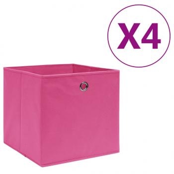 ARDEBO.de - Aufbewahrungsboxen 4 Stk. Vliesstoff 28x28x28 cm Rosa