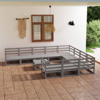 ARDEBO.de - 11-tlg. Garten-Lounge-Set Massivholz Kiefer