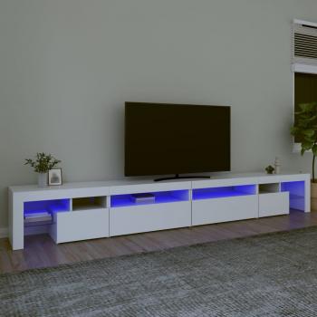 ARDEBO.de - TV-Schrank mit LED-Leuchten Weiß 290x36,5x40 cm