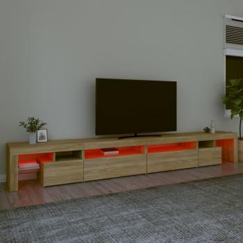 TV-Schrank mit LED-Leuchten Sonoma-Eiche 290x36,5x40 cm