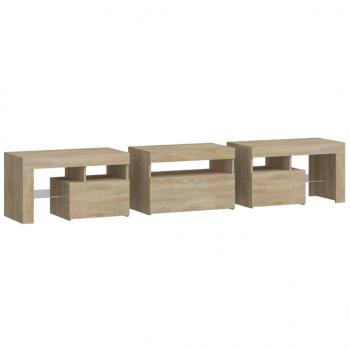 TV-Schrank mit LED-Leuchten Sonoma-Eiche 200x36,5x40 cm