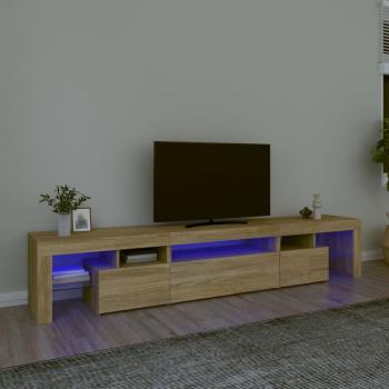 ARDEBO.de - TV-Schrank mit LED-Leuchten Sonoma-Eiche 215x36,5x40 cm