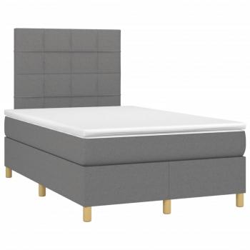 Boxspringbett mit Matratze Dunkelgrau 120x190 cm Stoff