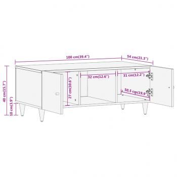 Couchtisch 100x54x40 cm Massivholz Mango